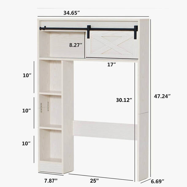 Latitude Run® Jordane 34.5" W x 38.3" H x 6.5" D FreeStanding OverThe
